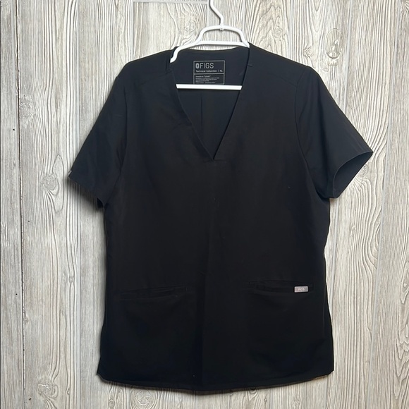 FIGS Technical Collection Womens Scrub Top Black, 2 Pockets Style Size XL - Picture 1 of 7